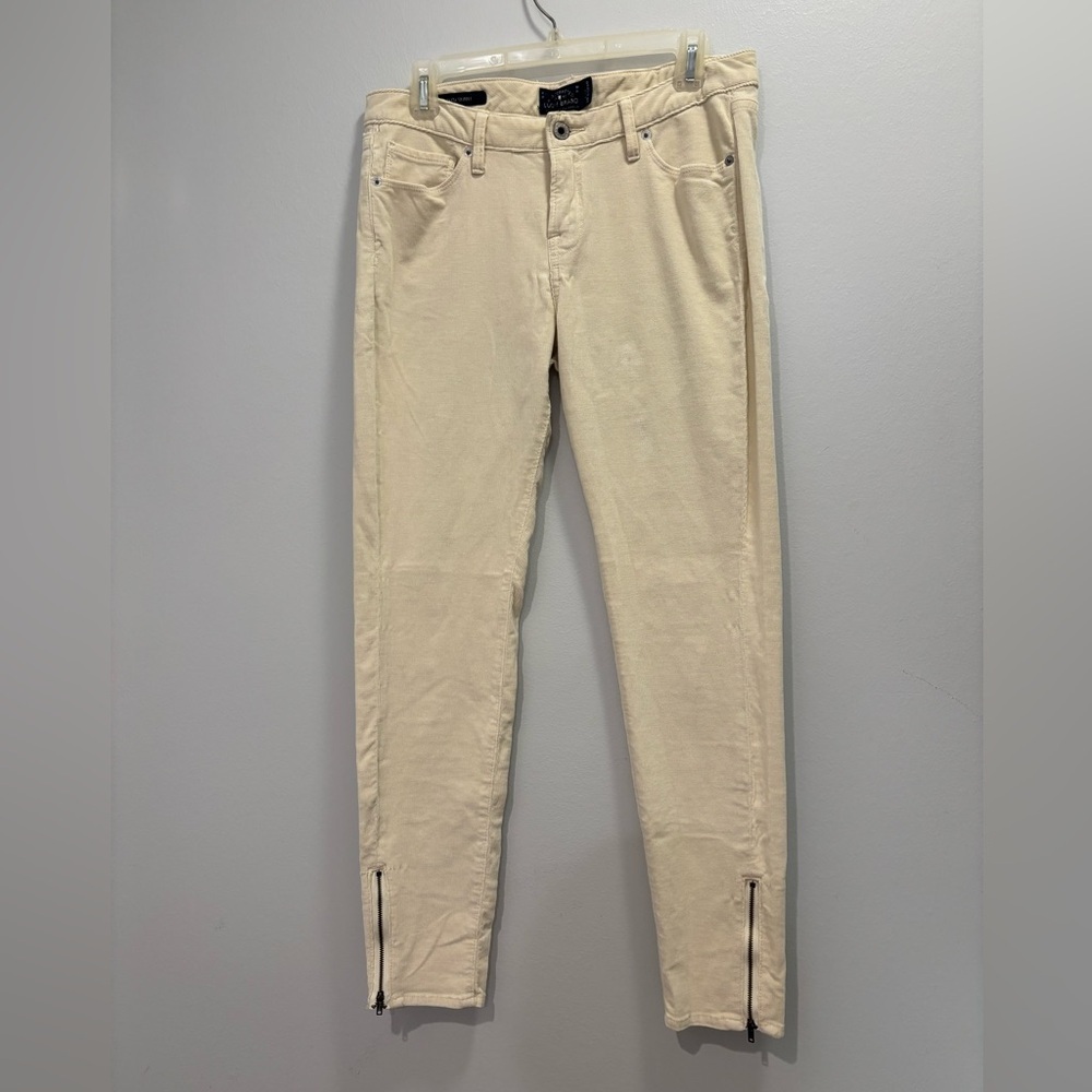 Lucky Brand Women's Cream Skinny Jeans with Zipper Detail